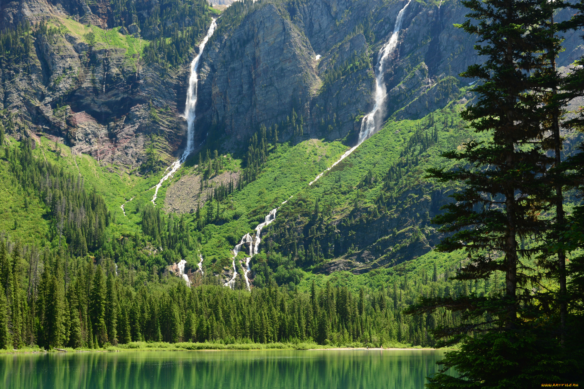 avalanche, lake, glacier, national, park, montana, , , , , , 